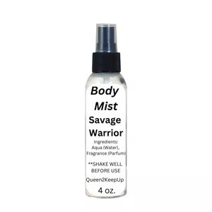 Savage Warrior (Men) Body Fragrance Mist Spray Bottle Aroma Similar Scent 4 oz